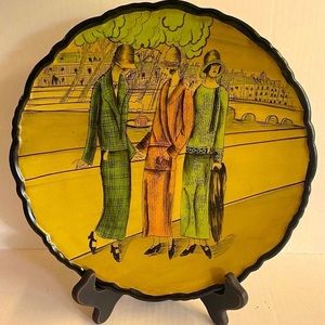 Vintage Oriental Accents Fashion Decorative Plate.Very heavy.